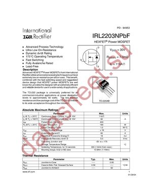 IRFSL4615PBF datasheet  